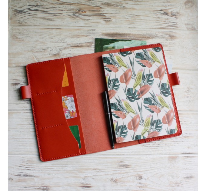 Red soft leather A5 Hobonichi cover