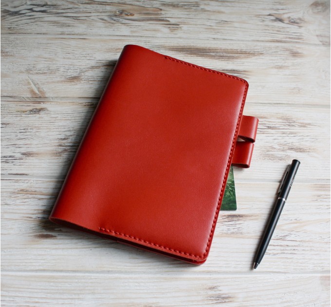 Red soft leather A5 Hobonichi cover