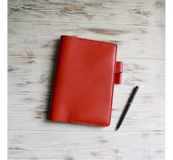 Red soft leather A5 Hobonichi cover