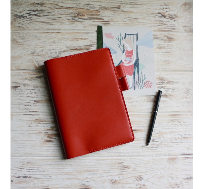 Red soft leather A5 Hobonichi cover