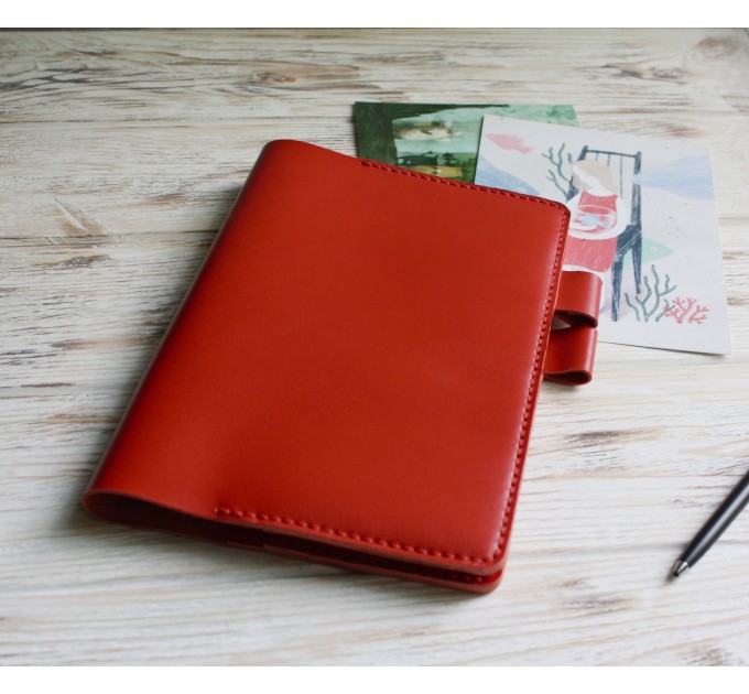 Red soft leather A5 Hobonichi cover