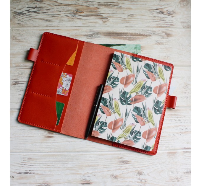 Red soft leather A5 Hobonichi cover