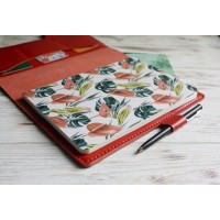 Red soft leather A5 Hobonichi cover