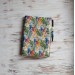Leather tropical print notebook cover A5