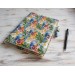 Leather tropical print notebook cover A5