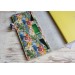 Leather tropical print notebook cover A5