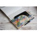 Leather tropical print notebook cover A5