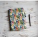 Leather tropical print notebook cover A5