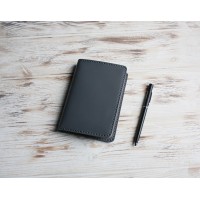 Gray leather field notes wallet