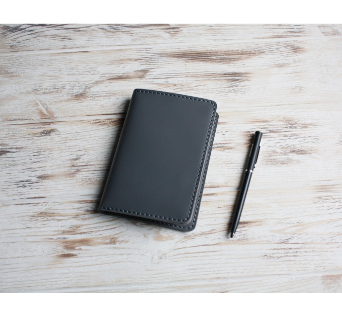 Gray leather field notes wallet