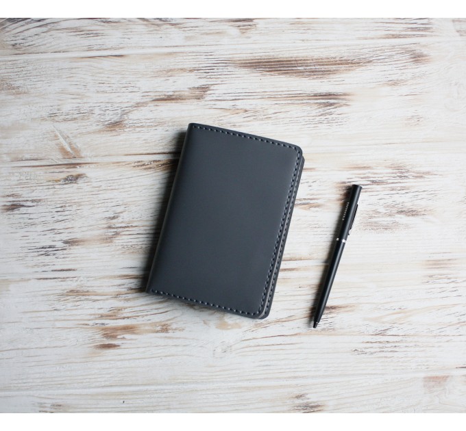 Gray leather field notes wallet