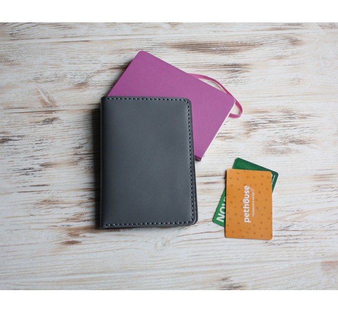 Gray leather field notes wallet