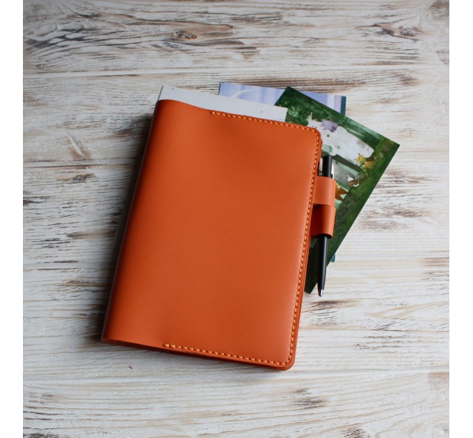 Orange leather Hobonichi A5 cover