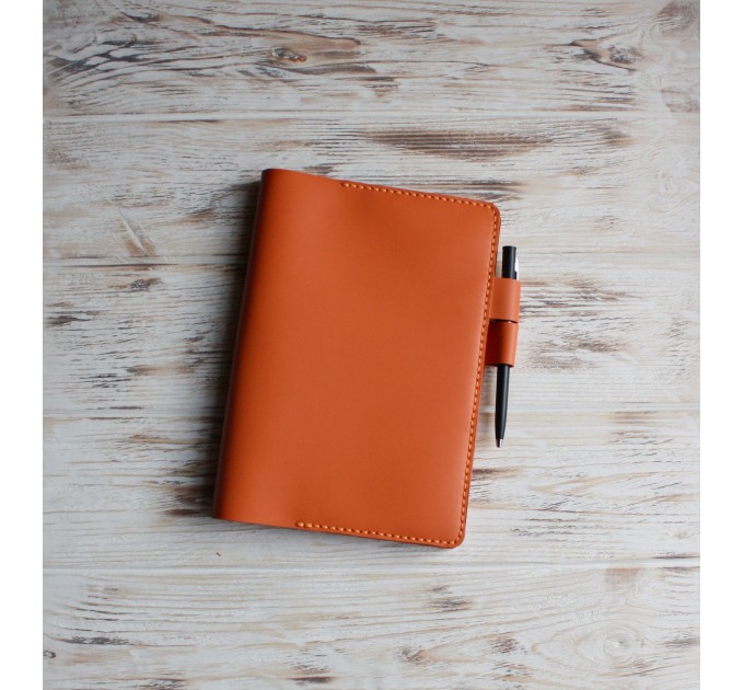 Orange leather Hobonichi A5 cover