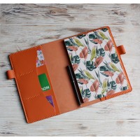 Orange leather Hobonichi A5 cover