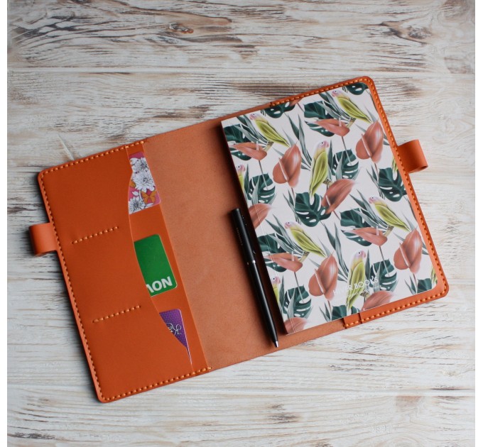 Orange leather Hobonichi A5 cover