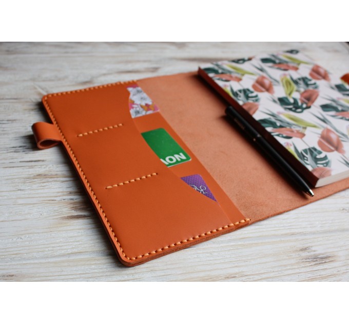 Orange leather Hobonichi A5 cover