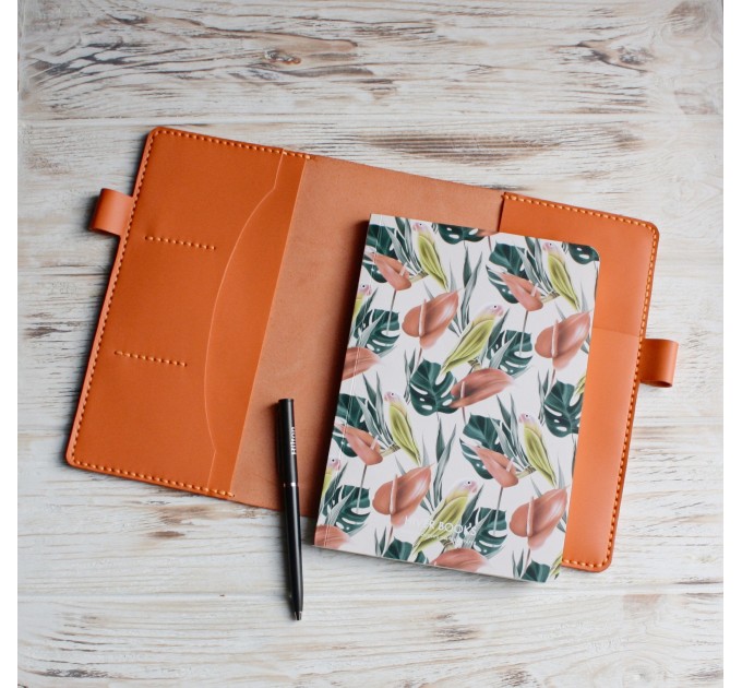 Orange leather Hobonichi A5 cover