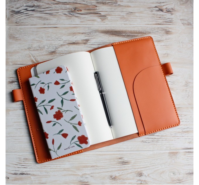 Orange leather Hobonichi A5 cover