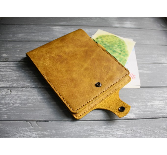 Yellow leather Rhodia notebook cover