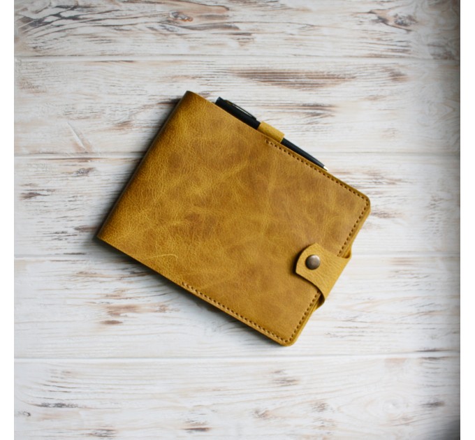 Yellow leather Rhodia notebook cover
