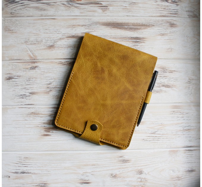 Yellow leather Rhodia notebook cover