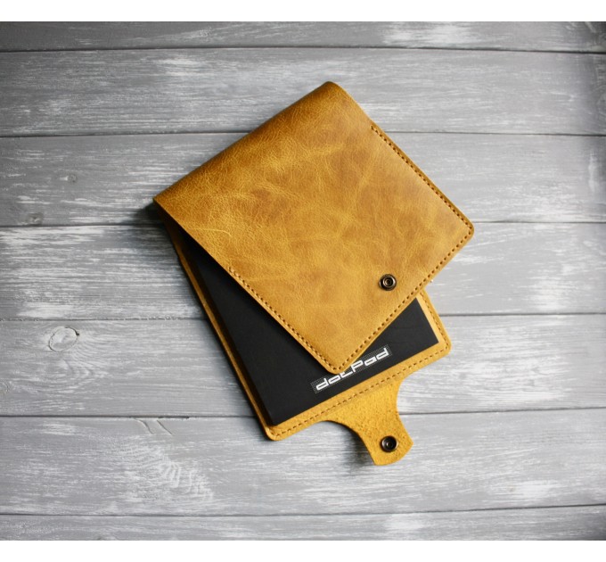 Yellow leather Rhodia notebook cover