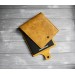 Yellow leather Rhodia notebook cover