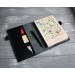 Black leather planner cover A5