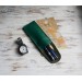 Green leather flat pen sleeve