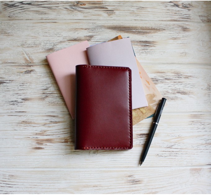 Burgundy leather field notes cover