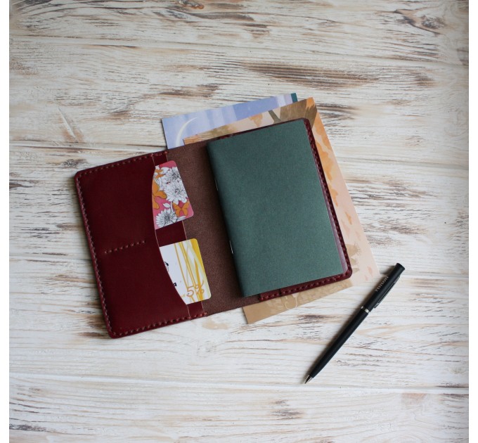 Burgundy leather field notes cover