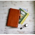 Brown large moleskine leather cover
