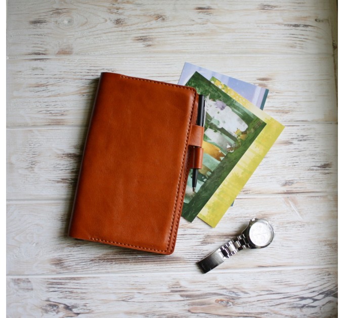 Brown large moleskine leather cover