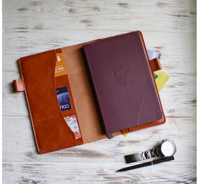 Brown large moleskine leather cover