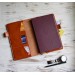Brown large moleskine leather cover