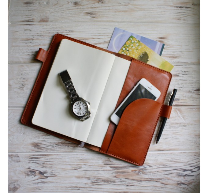 Brown large moleskine leather cover