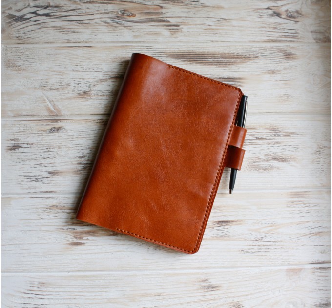 Brown large moleskine leather cover