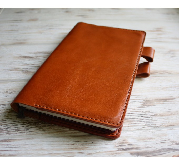 Brown large moleskine leather cover