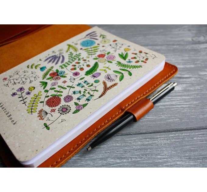 Brown large moleskine leather cover