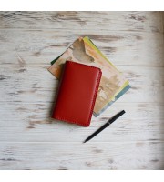 Red leather field notes cover