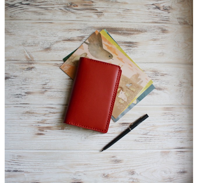 Red leather field notes cover
