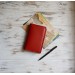 Red leather field notes cover