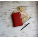 Red leather field notes cover