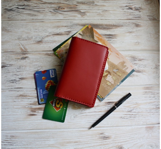 Red leather field notes cover