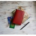 Red leather field notes cover