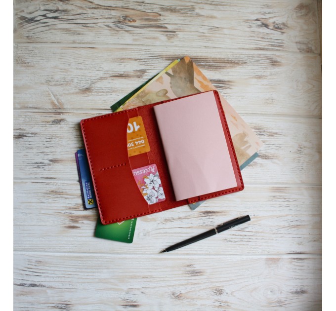Red leather field notes cover