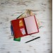Red leather field notes cover