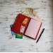 Red leather field notes cover