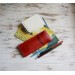 Red leather flat pencil holder
